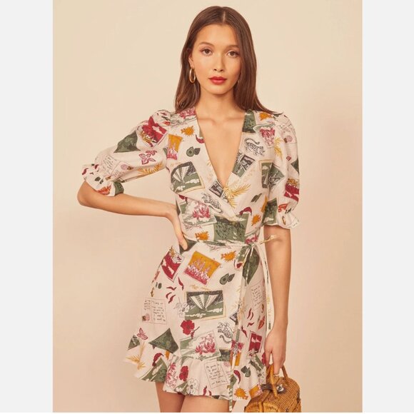 Reformation Dresses & Skirts - Reformation Carmelo Linen Wrap Dress in Vacaciones